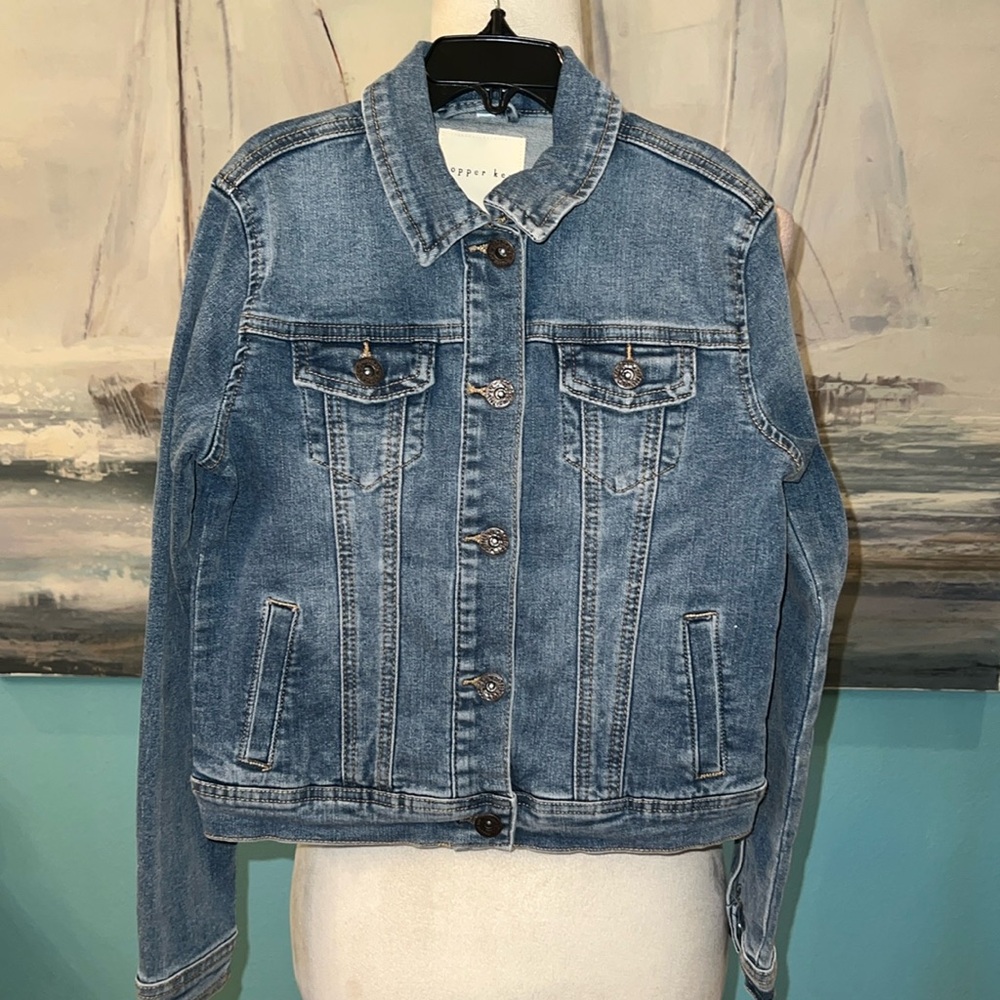 NWT Girls Copper Key Denim Jean Jacket, Small